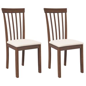 vidaXL Sedie da Pranzo con Cuscini 2pz Marrone Legno Massello di Hevea