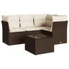 vidaXL Set Divano da Giardino 5 pz con Cuscini Marrone in Polyrattan