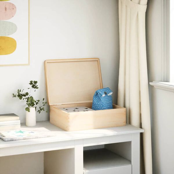 vidaXL Scatola in Legno con Coperchio 40x30x13 cm Legno Massello Pino