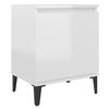 vidaXL Comodini con Gambe in Metallo Bianco Lucido 40x30x50 cm