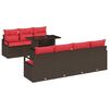 vidaXL Set Divano da Giardino 8 pz Marrone Poly Rattan