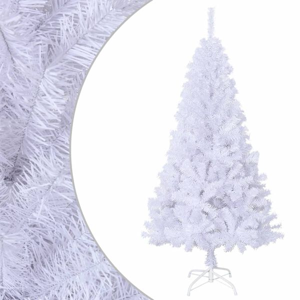 vidaXL Albero di Natale Artificiale con Rami Spessi Bianco 120 cm PVC
