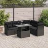 vidaXL Set Divani da Giardino con Cuscini 7pz Nero Polyrattan