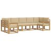 vidaXL Set di divani da esterno 7 pz Bianco e Beige