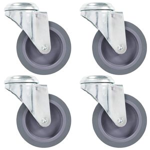 vidaXL Ruote Girevoli con Foro per Bulloni 4 pz 75 mm