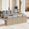 vidaXL Set Divano da Giardino con cuscino 9 pcs Beige polyrattan