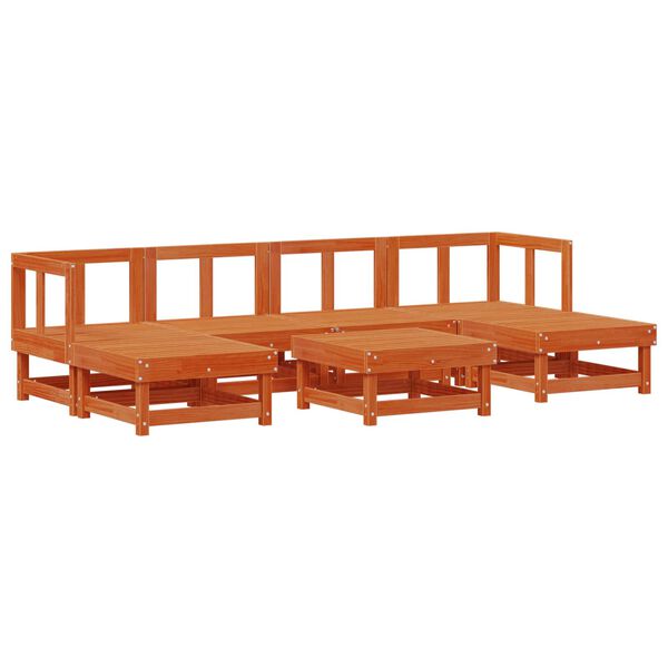 vidaXL Set Lounge da Giardino 7 pcs Marrone Cera