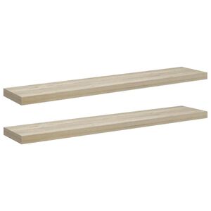 vidaXL Scaffali a Parete 2 pz Rovere 120x23,5x3,8 cm in MDF