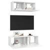 vidaXL Set di Mobili Porta TV 2 pz Bianco Lucido in Legno Multistrato