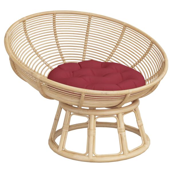 vidaXL Cuscino Rotondo Rosso Vino &Oslash; 60x11 cm in Tessuto Oxford