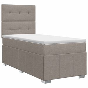 vidaXL Letto box spring con materasso Tortora 90 x 200 cm Tessuto
