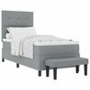 vidaXL Letto a molle con materasso Grigio chiaro 100 x 200 cm
