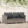 vidaXL Set da giardino 2 pezzi con cuscini grigio in polyrattan