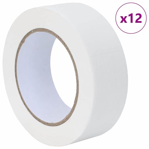 vidaXL Nastri Adesivi per Pittori 12 pcs Bianco 38mm x 50m Carta