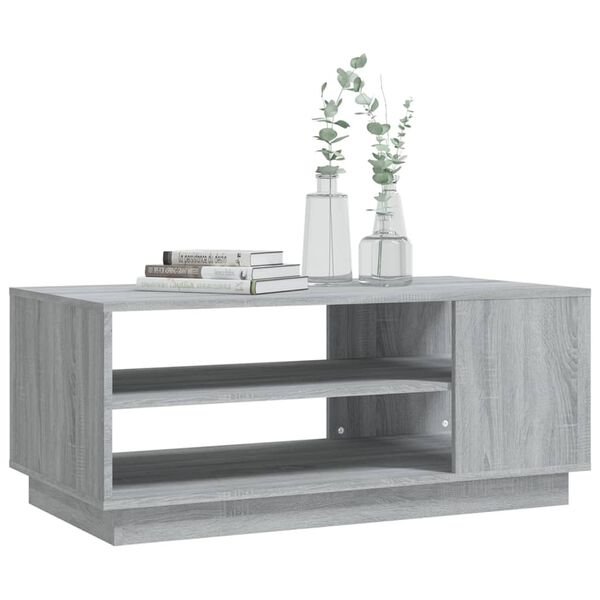 vidaXL Tavolino da Salotto Grigio Sonoma 102x55x43 cm in Truciolato