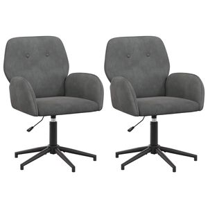 vidaXL Sedie da scrivania girevoli 2 pz 54 x 55 x 90 cm Grigio Scuro