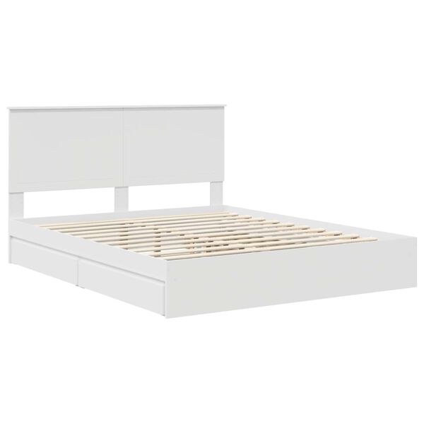 vidaXL Letto con Contenitore Bianco 160 x 200 cm Legno multistrato