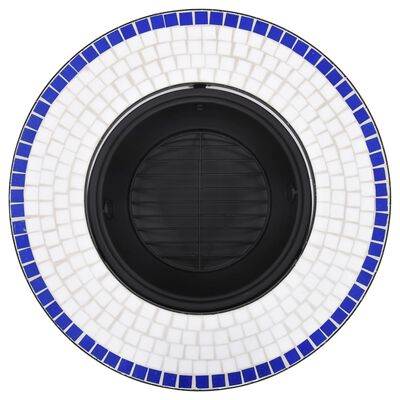 vidaXL Braciere a Mosaico Blu e Bianco 68 cm in Ceramica
