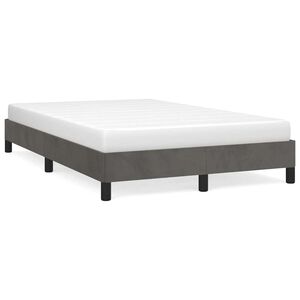 vidaXL Giroletto senza Materasso Grigio Scuro 120x200 cm Velluto