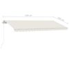 vidaXL Tenda da Sole Retrattile Manuale LED 450x350 cm Crema