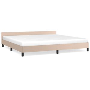vidaXL Giroletto con Testiera senza Materasso Cappuccino 200x200 cm