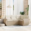 vidaXL Set Divano da Giardino 4 pz con Cuscini Beige in Polyrattan
