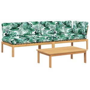 vidaXL Set Divano Pallet Giardino 3pz con Cuscini Massello Acacia