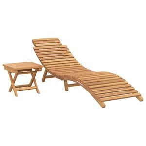 vidaXL Lettino da sole 2 pz Legno di teak solido Marrone