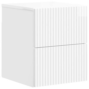 vidaXL Mobiletto da notte a muro Bianco Lucido 33 x 34,5 x 40 cm