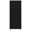 vidaXL Credenza Rovere Nero 69,5 x 34 x 180 cm Legno multistrato
