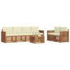 vidaXL Set divani 7 pcs Naturale e Crema Legno di Acacia Massello
