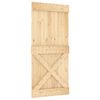 vidaXL Porta scorrevole NARVIK Naturale e Nero 95 x 210 cm (213,5 cm)