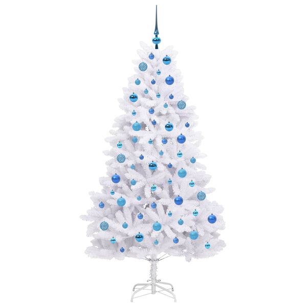 vidaXL Albero di Natale Artificiale con Rami Pieghevoli Bianco 180 cm