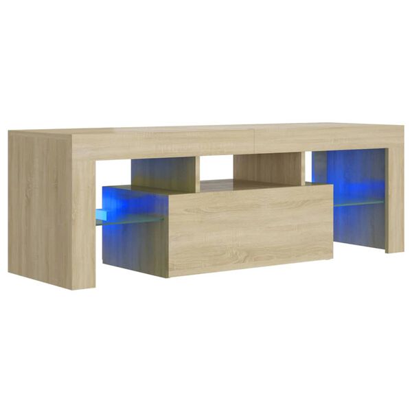vidaXL Mobile Porta TV con Luci LED Rovere Sonoma 120x35x40 cm