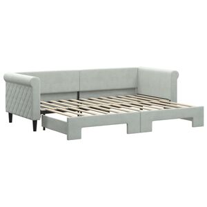 vidaXL Divano Letto con Letto Estraibile Grigio Chiaro 80x200 Velluto