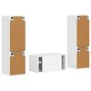 vidaXL Set mobile TV 5 pcs Bianco Lucido Legno multistrato