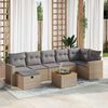 vidaXL Set Divano da Giardino 8 pz con Cuscini Beige in Polyrattan