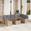 vidaXL Set Divano da Giardino 10 pcs Beige Poly Rattan