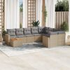 vidaXL Set Divano da Giardino 10 pz con Cuscini Beige in Polyrattan