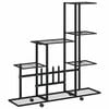 vidaXL Portapiante con Ruote 94,5x25x92,5 cm Nero in Metallo