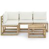 vidaXL Set Salotto da Giardino 5pz con Cuscini Crema