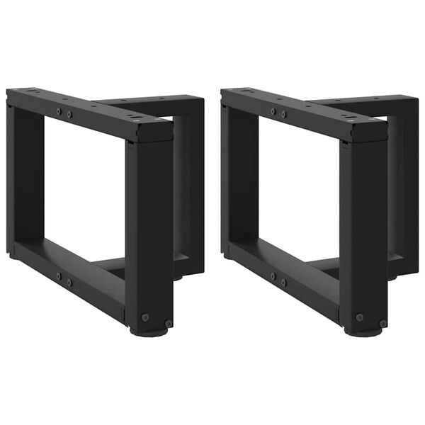 vidaXL Gambe per Tavolino da Caff&egrave; a Forma di T 2 pz Nere 40x25x(30-31) cm Acciaio