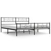 vidaXL Giroletto con Testiera e Pediera Metallo Nero 200x200 cm