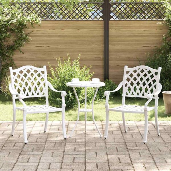 vidaXL Sedia da Giardino 2 pcs Bianco 56 x 55 x 92.5cm Alluminio