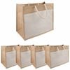 vidaXL Borse in juta con tasca 5 Naturale e Bianco 42 x 33 x 19 cm