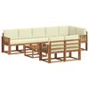 vidaXL Set di divani da esterno con cuscino 9 pcs Naturale e Crema