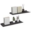 vidaXL Mensola sospesa 2 pcs Nero 60 x 18 x 2,5 cm Acciaio