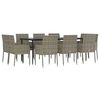 vidaXL Set Mobili Giardino 11 pz con Cuscini Polyrattan Nero e Grigio