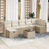 vidaXL Set di divani con cuscino Beige e Crema polyrattan