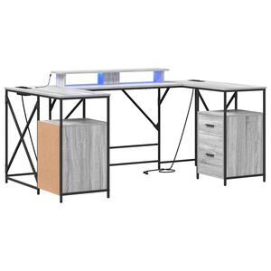 vidaXL Scrivania Grigio Sonoma Legno ingegnerizzato